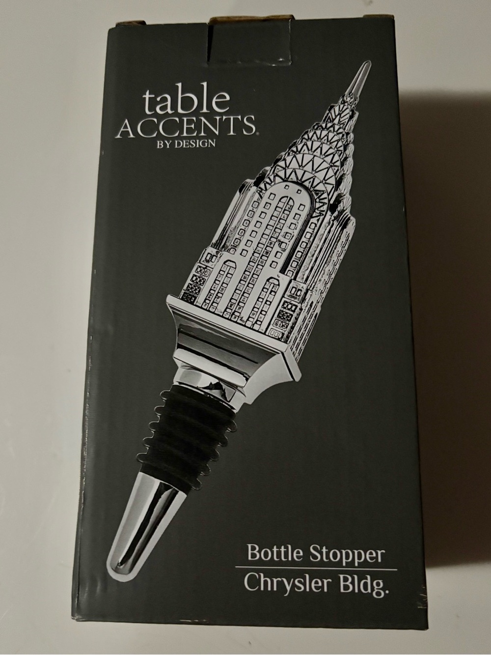 NWT Godinger Silver Art Chrysler Building Bottle Stopper, sealed
